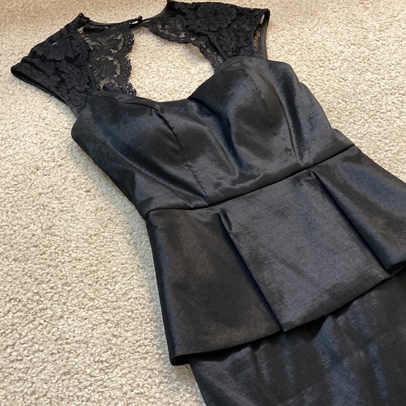 Cache taffeta peplum lace dress size 2 - Picture 5 of 12